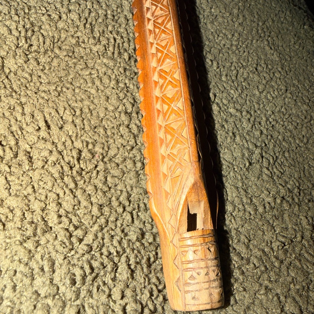 Hand Carved Flute Wind Instrument Wood Whistle Ornate ocarina
